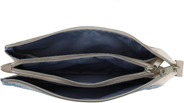 Depesche 13342 Miss Melody Poppy Sand - Schlampertasche in Beige, mit Pferde Motiv und Mohnblumen, F