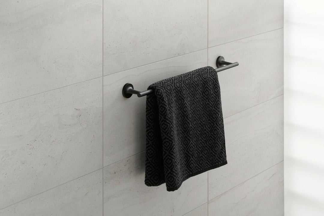 Duravit Badetuchhalter Starck T, einarmig, Wandmontage, 61 cm, Schwarz Matt Badetuchhalter 61 cm Sch