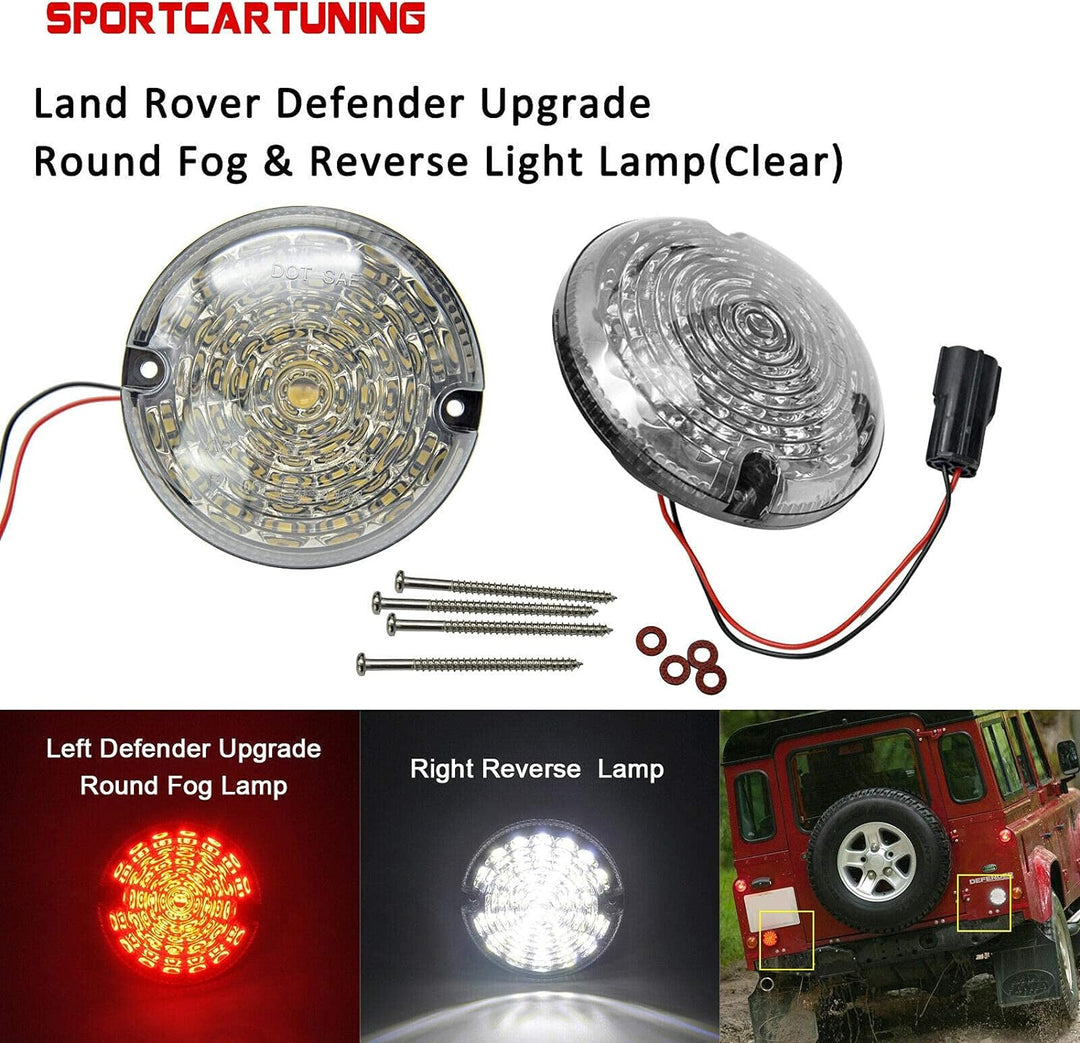 NSLUMO Aktualisierung Defender Runden LED Nebel & Rücklicht Für Defender Hinten Nebel Rückfahrschein