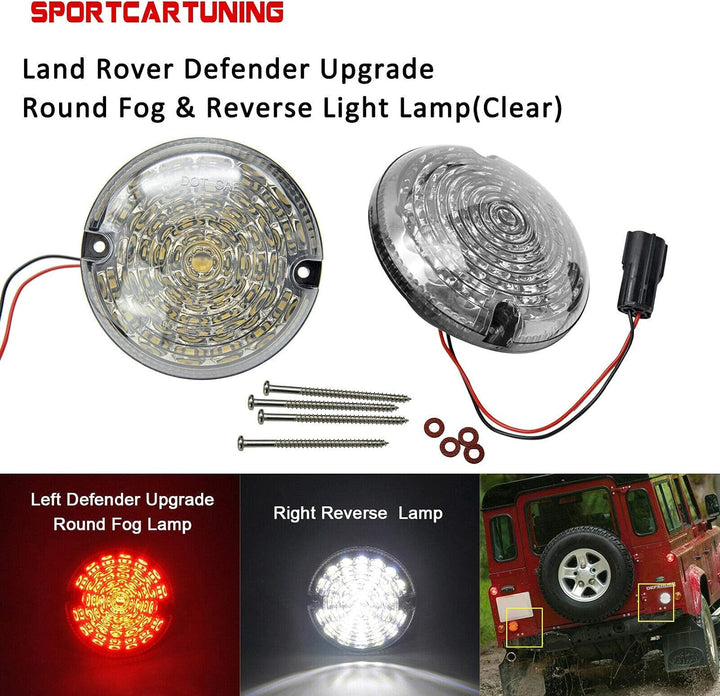 NSLUMO Aktualisierung Defender Runden LED Nebel & Rücklicht Für Defender Hinten Nebel Rückfahrschein