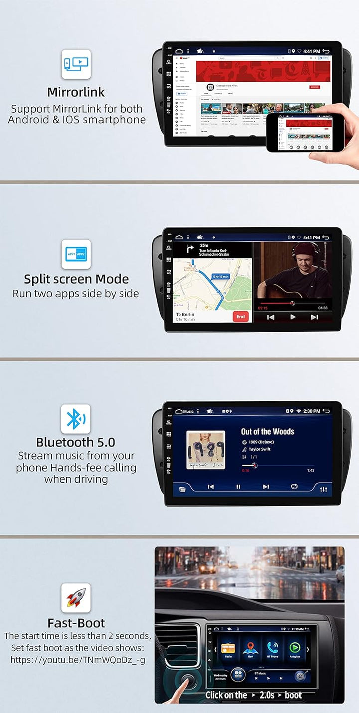 JOYX Android 12 Autoradio Passt für Seat Ibiza 6J (2009-2014) - [4G+64G] - Eingebaut DSP/Carplay/And