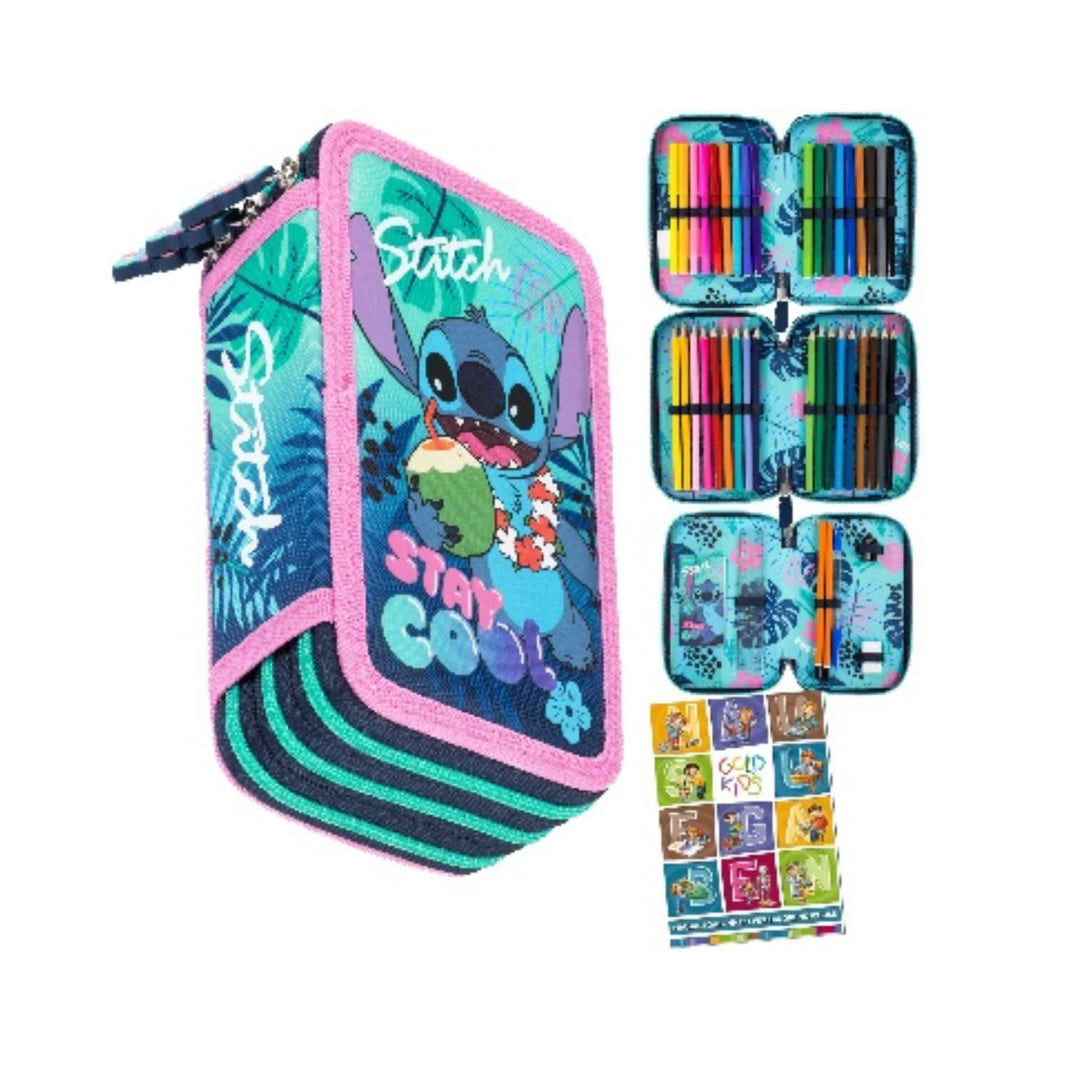 PASO - Federmäppchen 3 Fächer - Mäppchen für Mädchen - Federmappe 3-Fach Federtasche Gefüllte Schüle