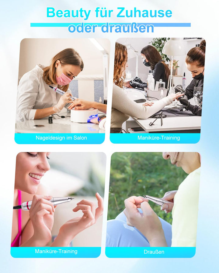 CozyZen Elektrische Nagelfräser Professional: 45000 U/min Nagelpflege-Kit mit LCD-Display, Hand- & F