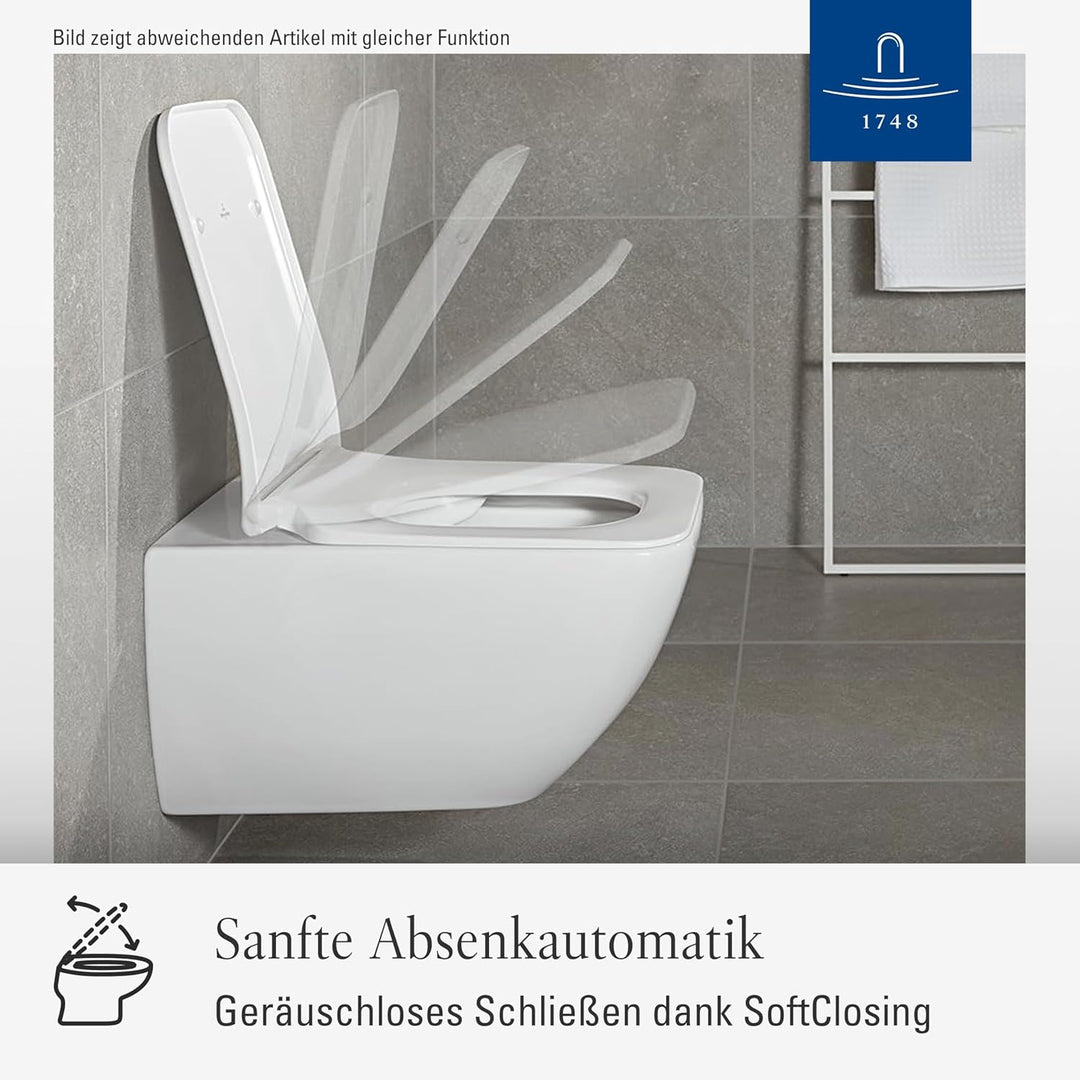 Villeroy & Boch Venticello WC-Sitz - Toilettendeckel mit Absenkautomatik - Abnehmbarer, bruchsichere