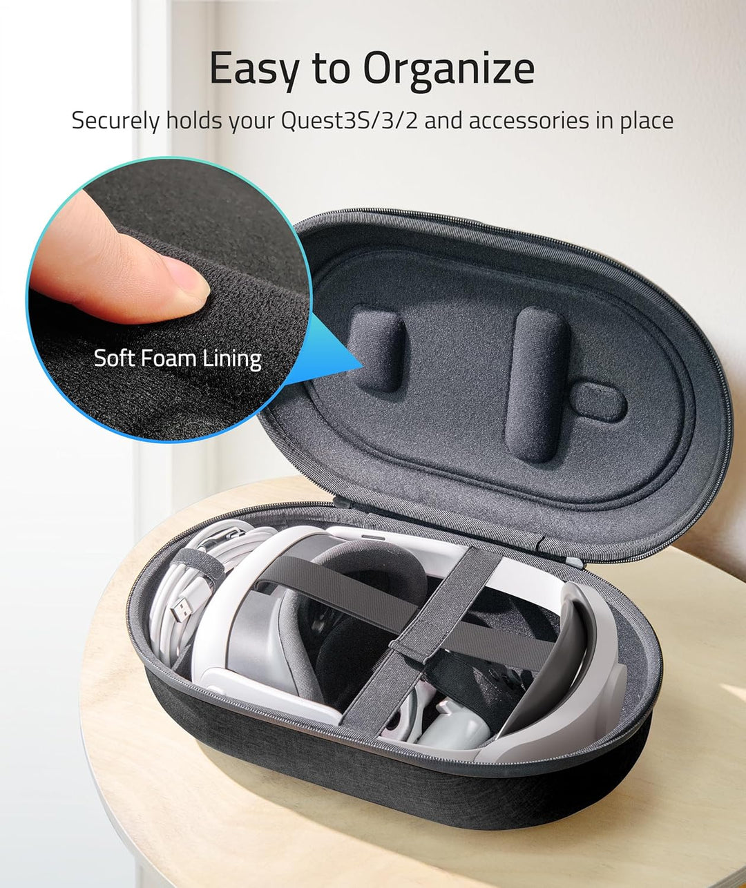 Syntech Tragetasche Kompatibel mit Oculus/Meta Quest 3, Quest 2 Zubehör PICO4/Pro VR Headset mit Eli