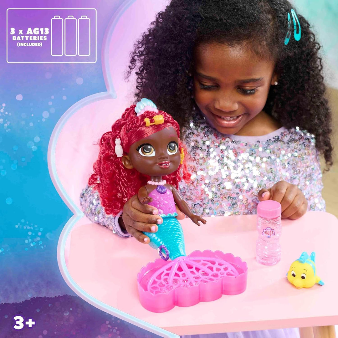 Just Play Disney Junior Arielle Meerjungfrau Spielfigur mit Seifenblaseneffekt und Soundfunktion, 8-