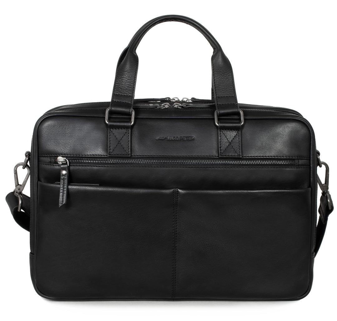 Marc Peter Laptoptasche Dallas I Leder Umhängetasche für 15.6 zoll Laptop I Aktentasche für Notebook