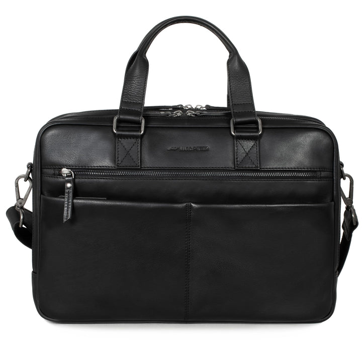 Marc Peter Laptoptasche Dallas I Leder Umhängetasche für 15.6 zoll Laptop I Aktentasche für Notebook