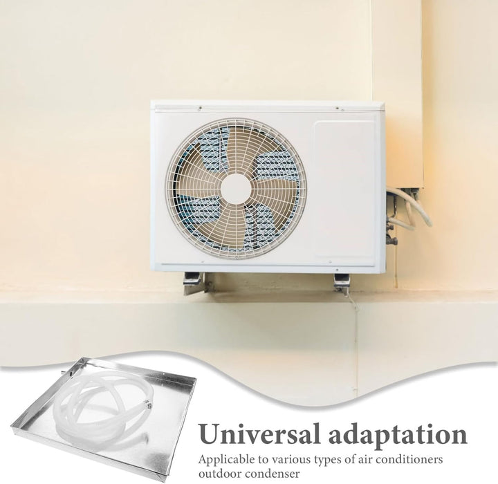 Gadpiparty Klimaanlagen-Ablaufwanne Mit Schlauch Kondensat-Ablaufwanne Edelstahl Ac-Ablauf-Auffangwa