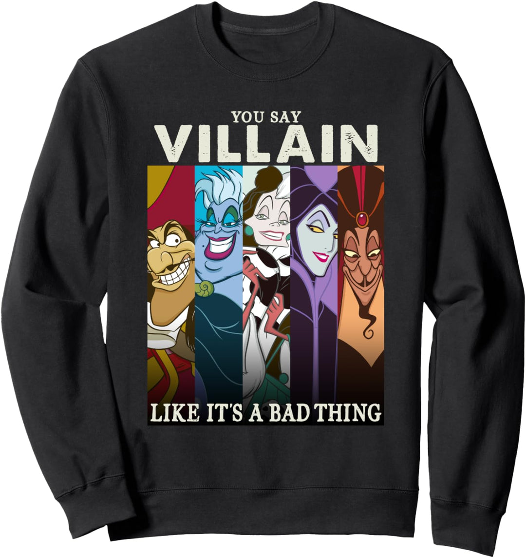 Disney Villains Colorful Group Shot Humor Sweatshirt