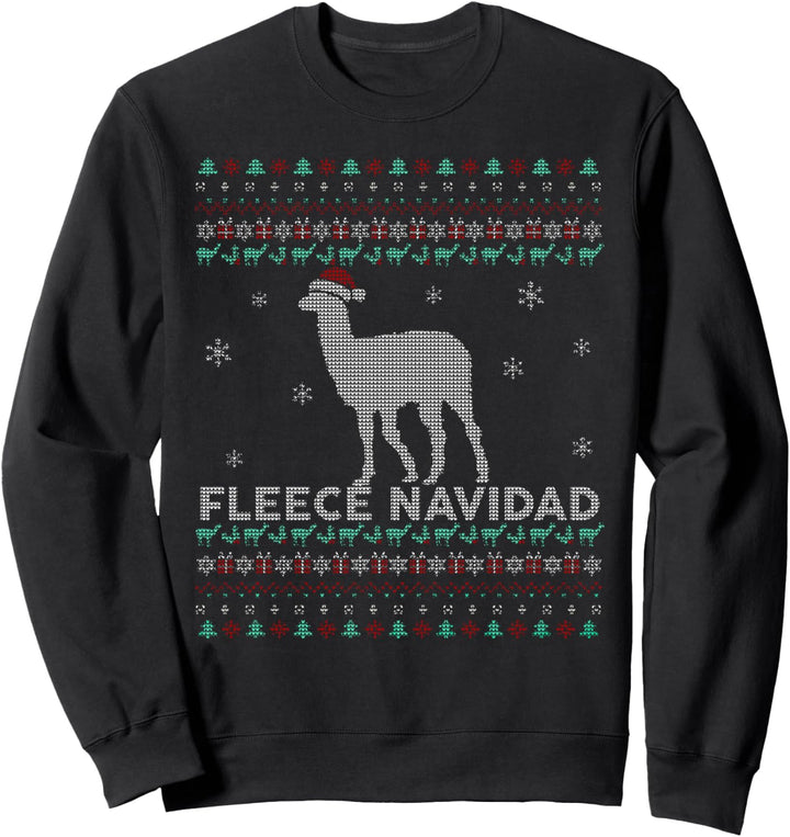 Fleece Navida T-Shirts -Ugly Sweater Alpaca Christmas Sweatshirt