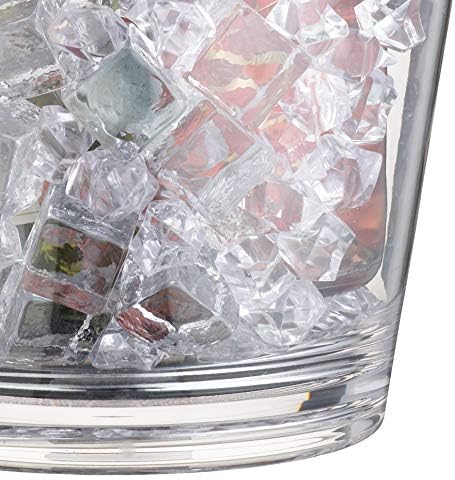 BarCraft Weinflaschenkühler, 2-Flaschen-Getränkeeimer, klarer Eiskübel, stilvoller abgewinkelter Acr