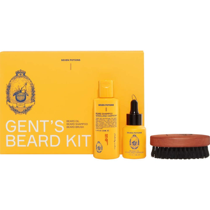 Seven Potions Bartpflege-Set — Mit Bart Shampoo, Bart-Öl und Bartbürste — Das Ultimate Bartpflege-Se