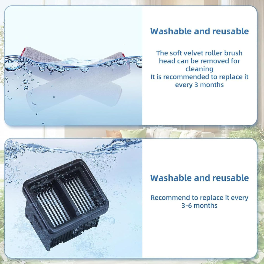 Zubehör für Dreame H12 Pro FlexReach/H15 Pro Nass- und Trockensauger Ersatzteile, 2 Bürstenrolle + 1