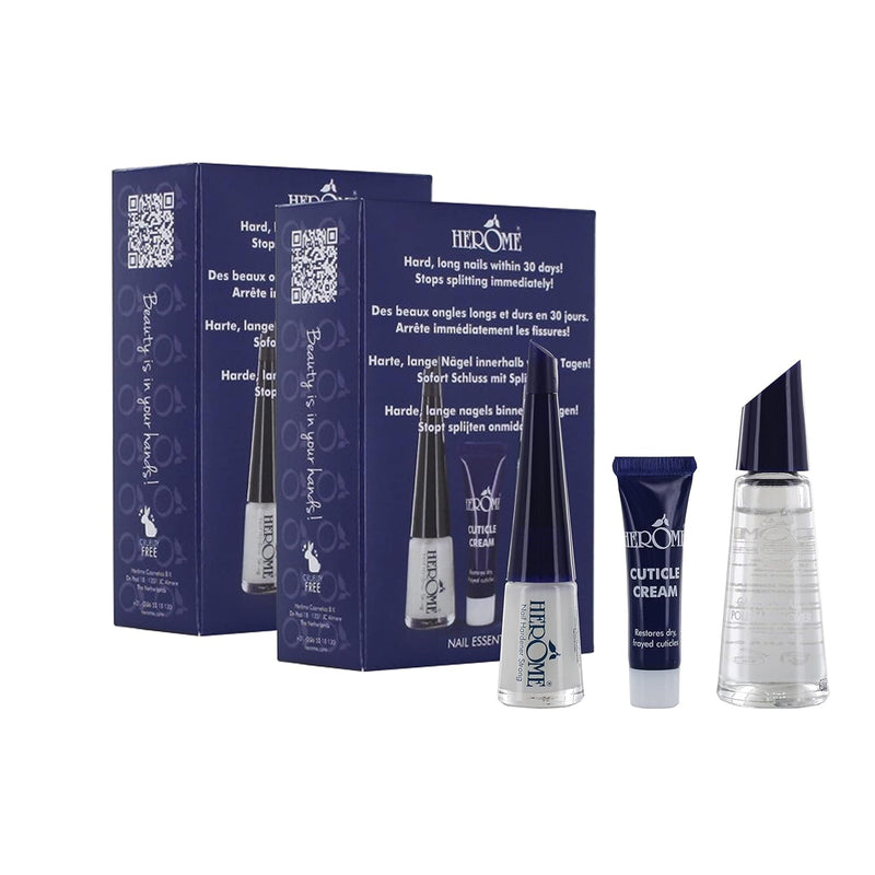Herome 2-Pack 3-in-1 Maniküre Set für Nägel -1 set- Nagelhärter, Nagellackentferner und Nagelhautcre