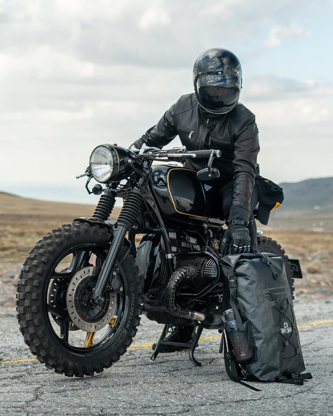 Wasserdicht Motorrad Rucksack 40L Verwendet Werden Rolltop Rucksack mit abnehmbaren Schultergurten P