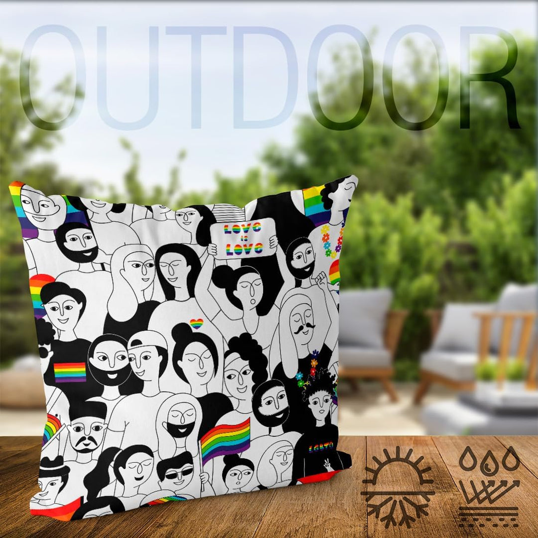 VOID Love Pride Menschen Kissenbezug Kissenhülle Polyester wasserfest Outdoor Indoor, Kissen Grösse: