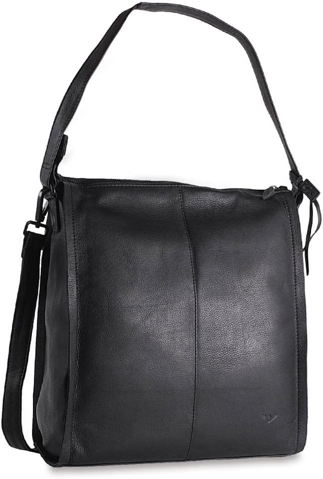 Voi 5Season Francis Schultertasche Leder 32 cm Schwarz, Schwarz