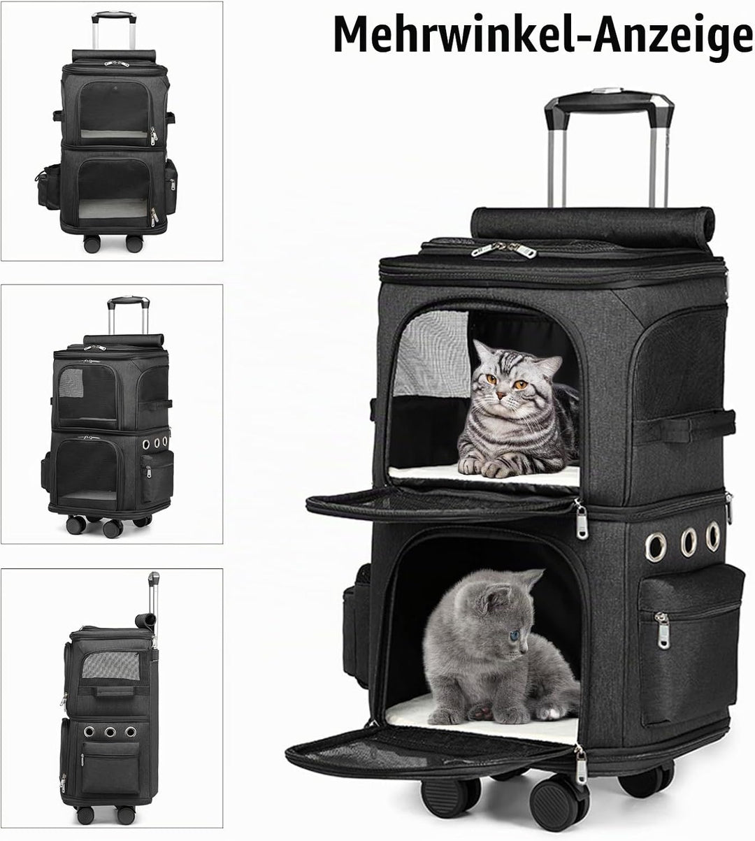 Katzenrucksack, Katzentrager Rucksack mit Zwei Fächern Haustier Hunde Katzen Rucksack Raumkapsel mit