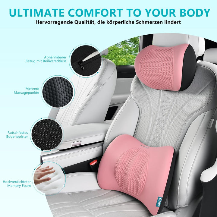FLORICH Auto Sitzkissen und Lendenkissen Memory Foam Schreibtischstuhl Kissen Ergonomisches Sitzkiss