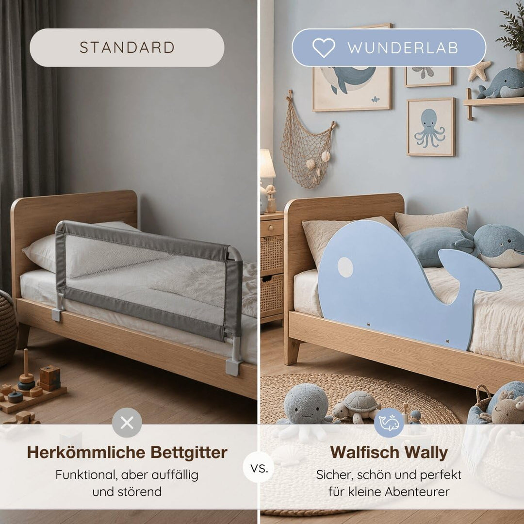 Rausfallschutz Bett aus Holz in süssem Design für Kinder - Bettgitter Rausfallschutz Wally fürs Kind