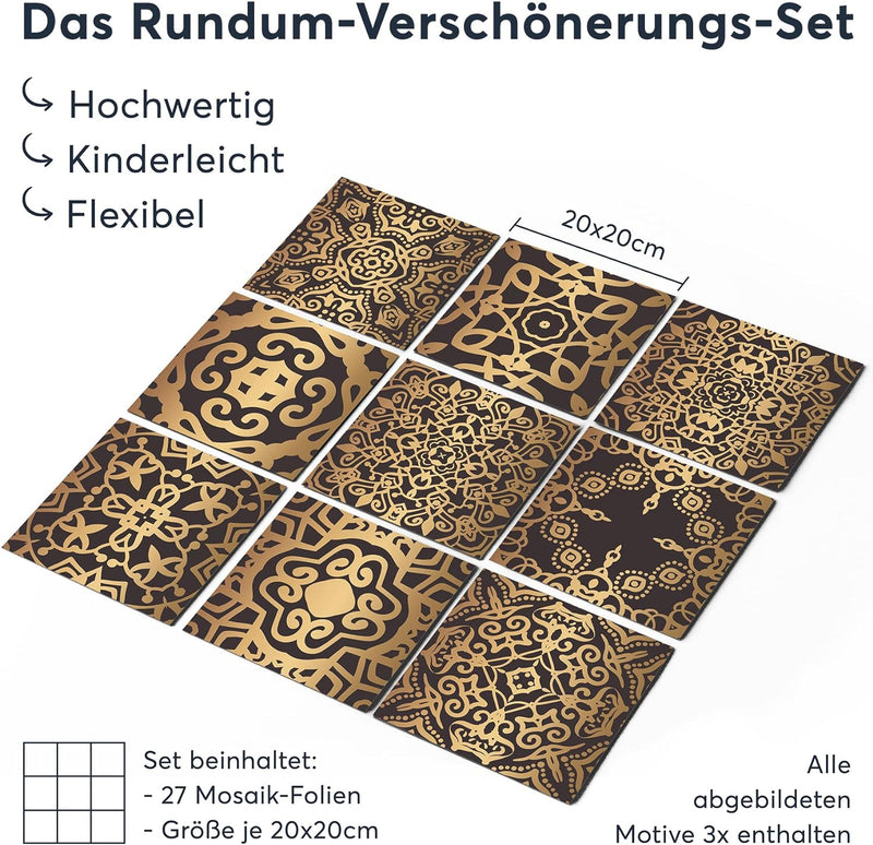 CREATISTO Mosaik Klebefliesen Stickerfliesen Fliesenfolie - Aufkleber Folie für Fliesen I Stickerfli
