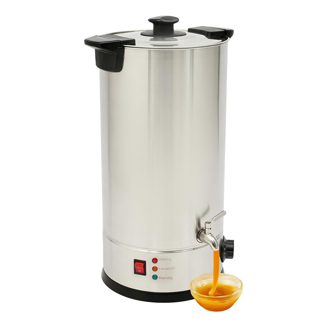 Kazafa 1800W 220V 15L Elektrischer Wachsschmelztopf mit Deckel, Wasserhahn | Automatische Abschaltfu
