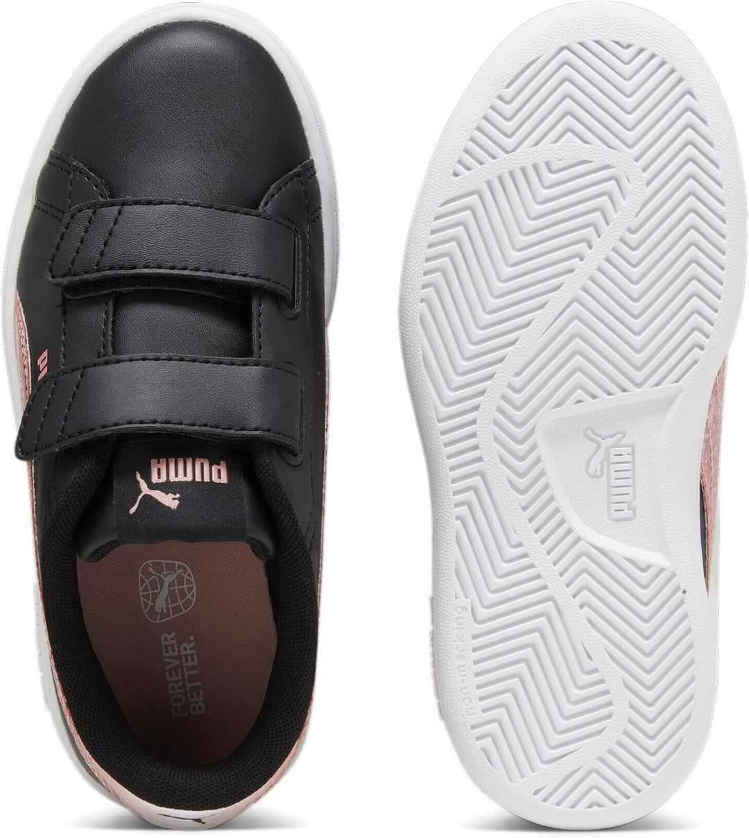 PUMA Mädchen Smash 3.0 L Star Glow V Ps Sneaker 28 EU Puma Black Peach Smoothie Puma White, 28 EU Pu