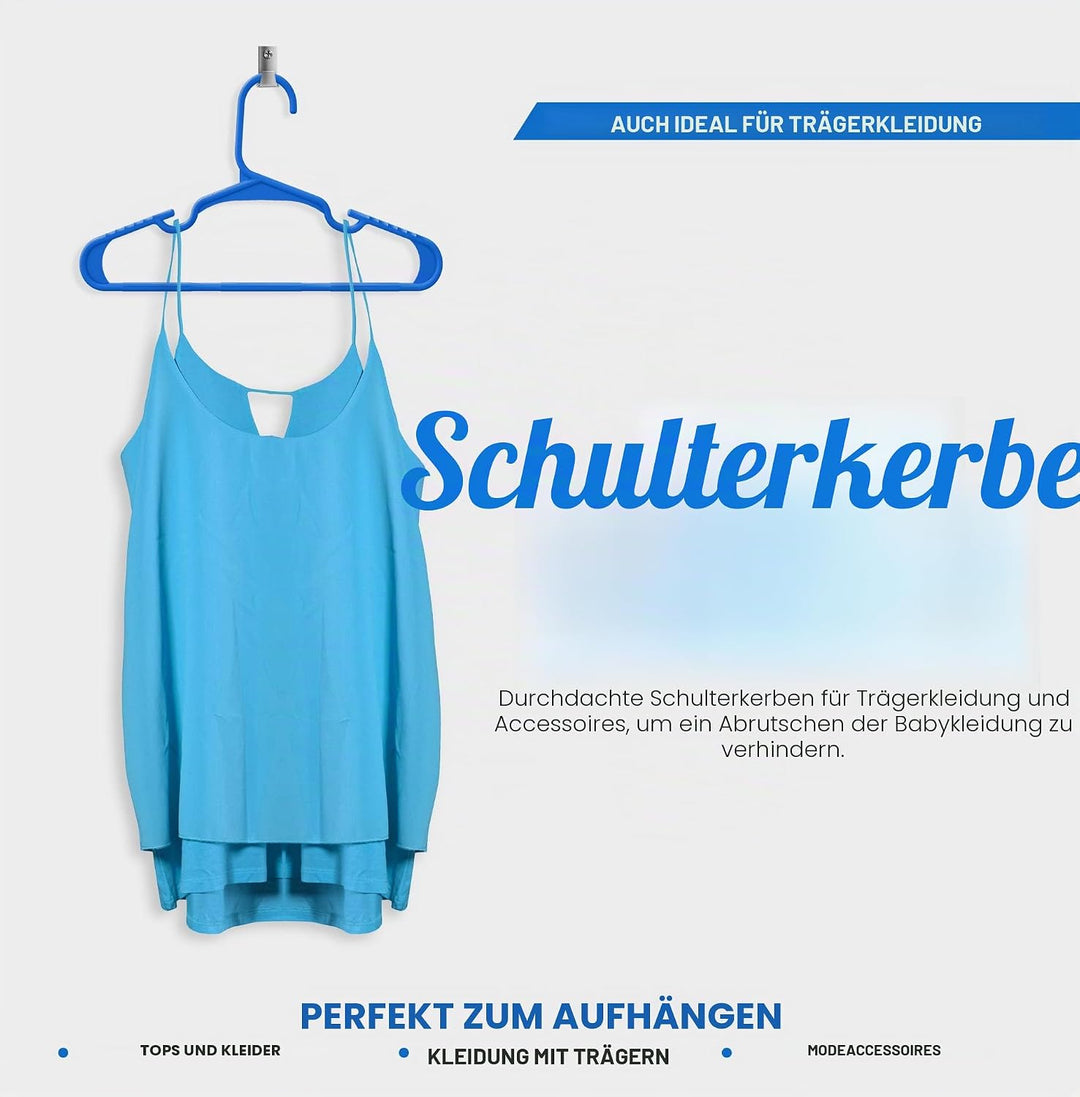 Utopia Home Kabellose Kleiderbügel aus Kunststoff, Blau, 60 Stück Blau Pack of 60, Blau Pack of 60