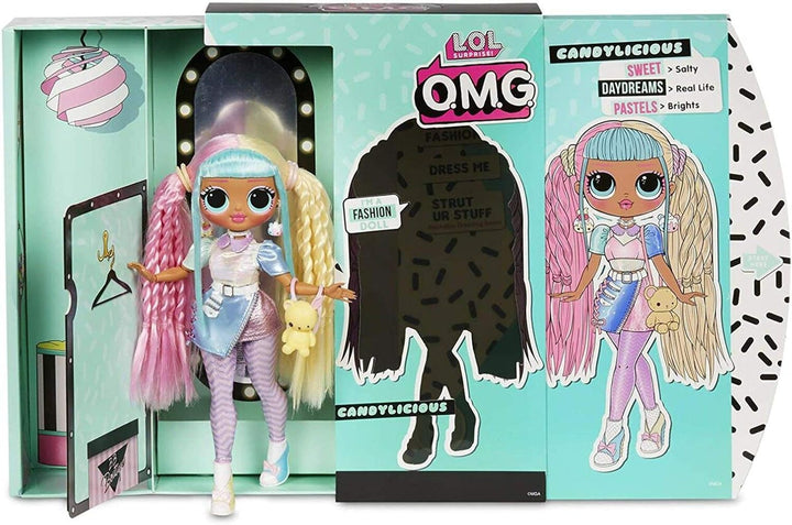 L.O.L. Surprise! 565109E7C O.M.G. Fashion Doll Candylicious, Ankleide- und Sammelpuppe mit Haaren un