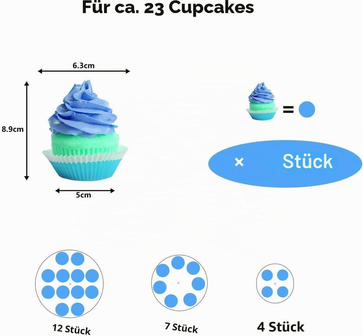 3 Etagen Cupcake Ständer, Blau LED Lichterkette de Tortenständer Acryl für Hochzeit, Party, Geburtst