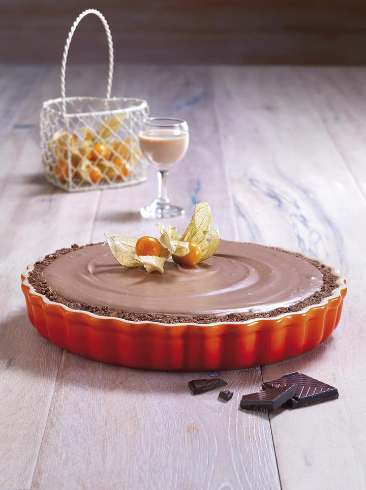 Le Creuset Tarteform aus Steinzeug, 28 cm, 2.1 Liter, Ofenrot, 71120280900001 Ofenrot 28 cm, Ofenrot