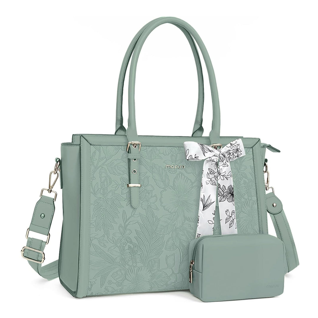 MOSISO Laptop Tasche für Frauen,15,6-16 Zoll PU Leder Tote Bag Kompatibel mit MacBook,HP,Dell,Asus N