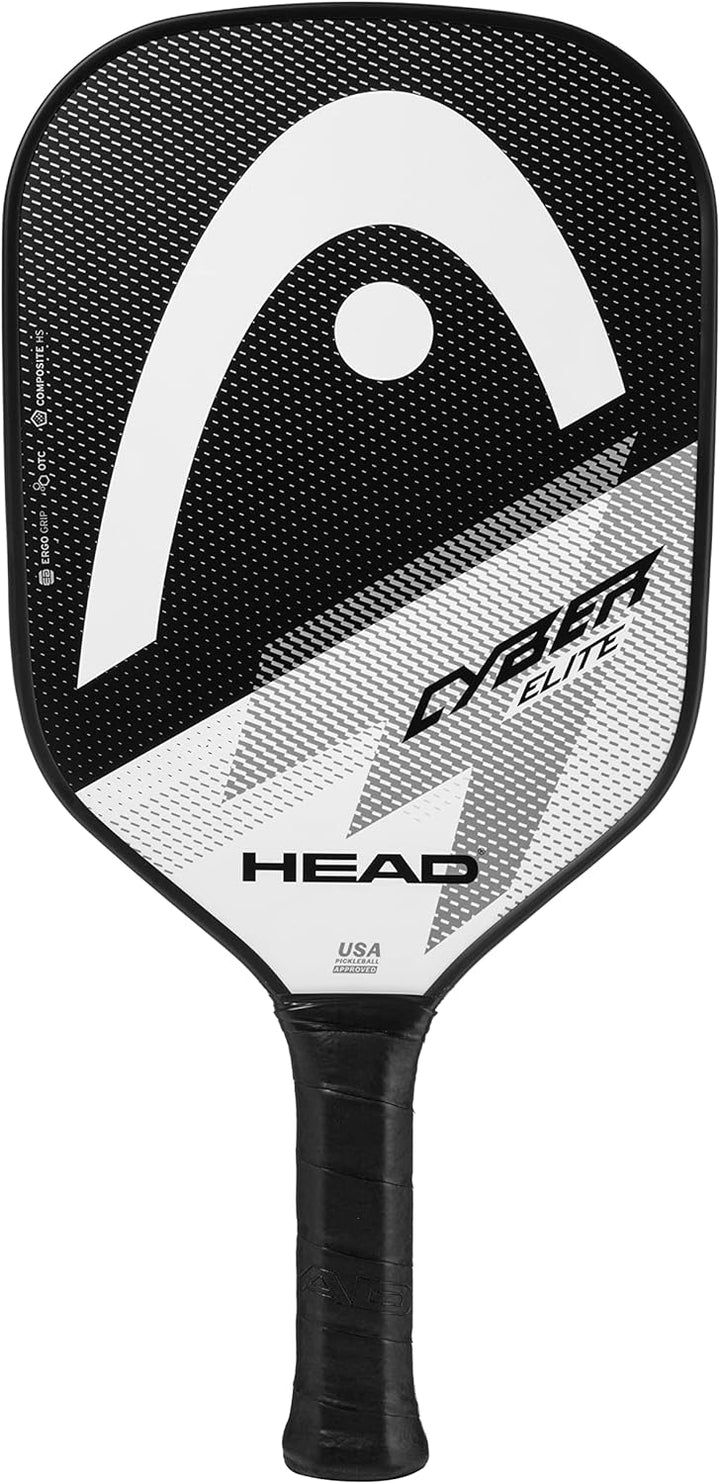 Head Cyber Elite Pickleball-Paddel, Fiberglas-Oberfläche, Schwarz/Weiss, Anfänger- bis Fortgeschritt
