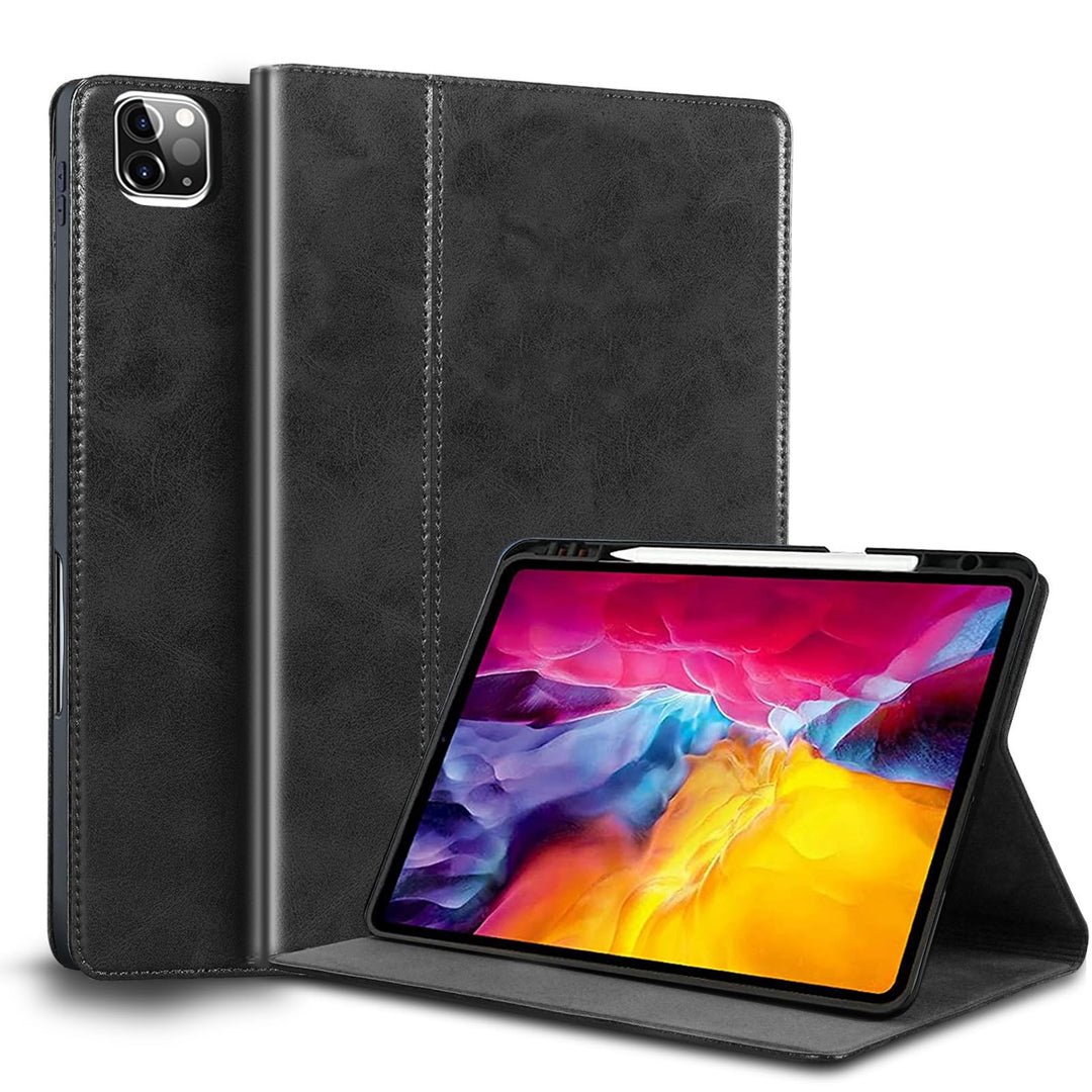 Gexmil Hülle für iPad Pro 11 Zoll 4./3./2./1. Generation 2022/2021/2020/2018 Echt Leder Hülle mit St