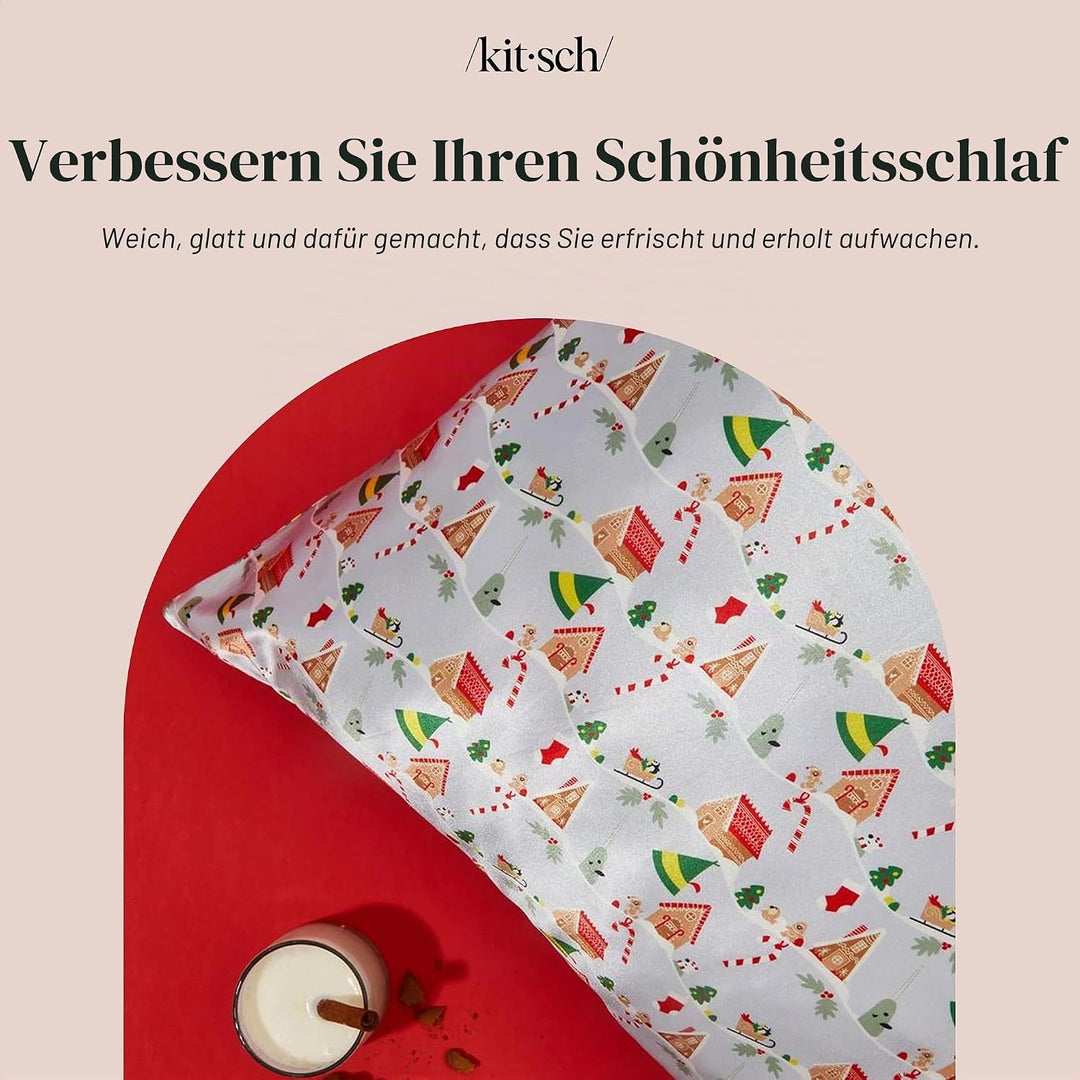 Elf x Kitsch Satin-Kissenbezug, weicher als Seidenkissenbezug für Haar und Haut, kühlende Satin-Kiss