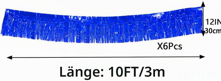 We Moment Zone 6-Pakete Blau Fransen Girlande Metallic, Metallic-Folien-Fransengirlande Hängedekorat