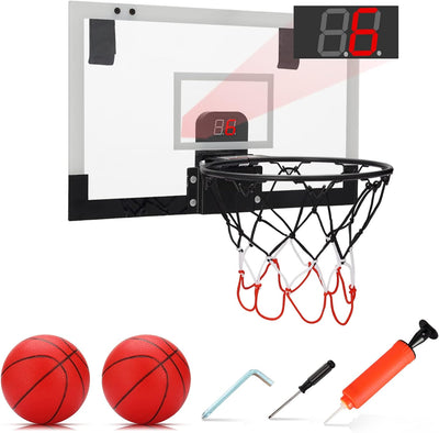 PELLOR Mini Basketballkorb fürs Zimmer Mini Basketball mit Bewertungsfunktion und Sound, hängendes B