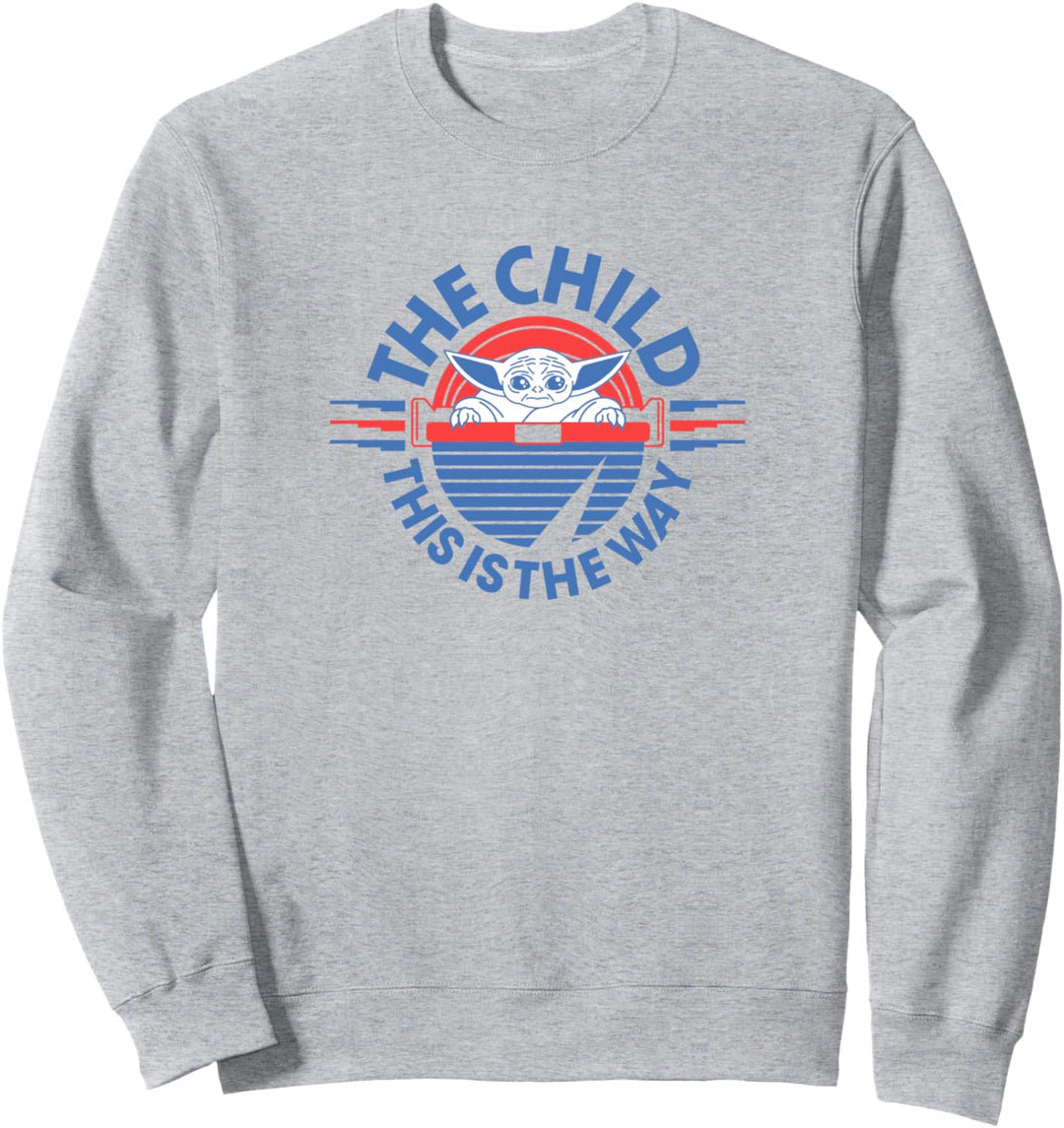Star Wars: The Mandalorian The Child Retro White & Blue Pod Sweatshirt