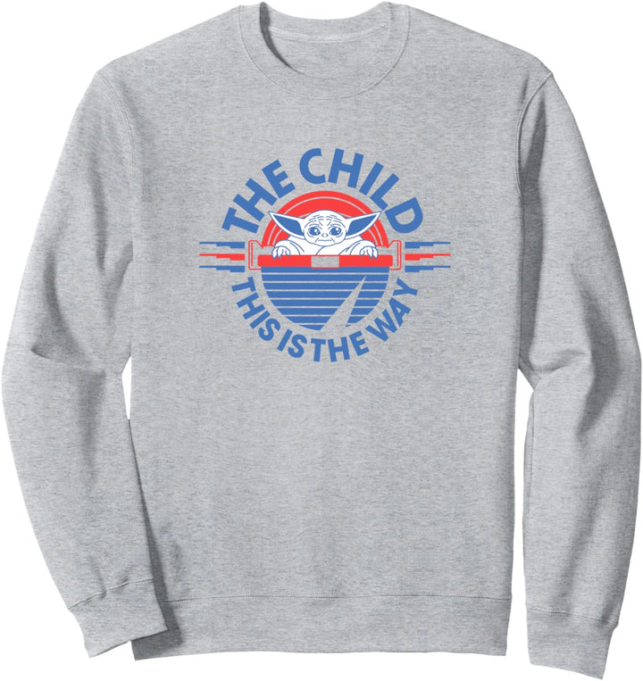 Star Wars: The Mandalorian The Child Retro White & Blue Pod Sweatshirt