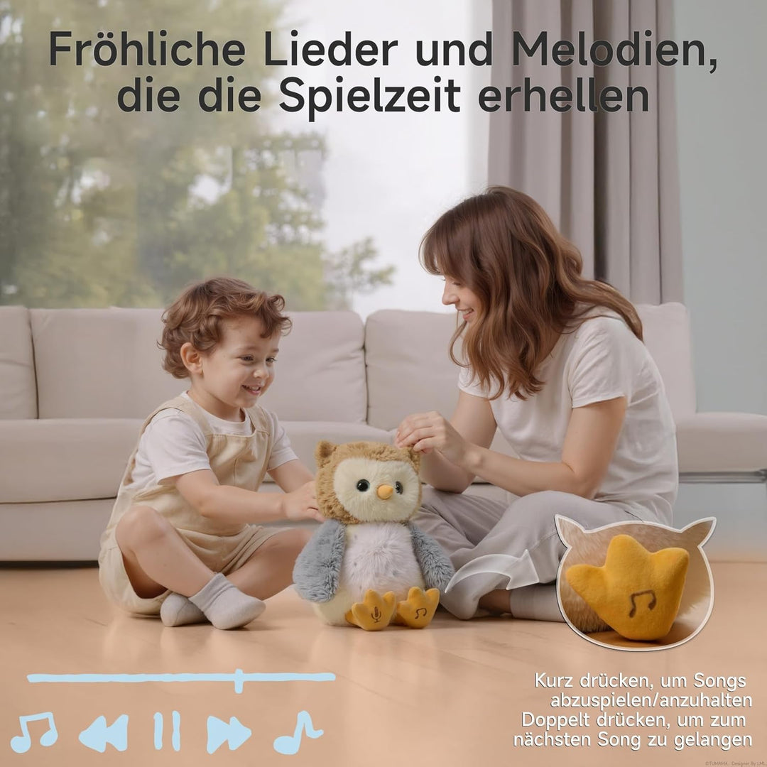 Eule Kuscheltier, Singende Interaktives Eule Stofftier, Plüschtier Elektronisches Nachsprechendes al