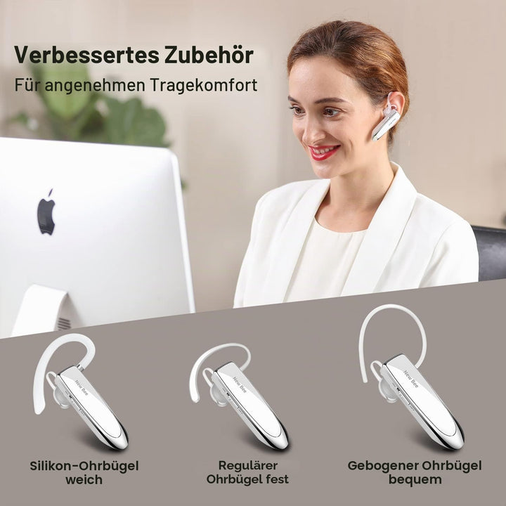 New Bee Bluetooth Headset Wireless Freisprech Telefon | Bluetooth-Headset mit Mikrofon für iPhone Sa