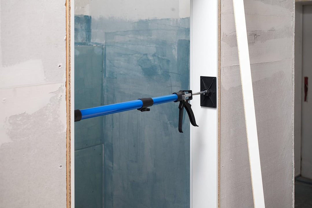 kwb Montage-Stütze bzw. Teleskop-Stütze ausziehbar 50 bis 115 cm - Ideal für Bau-Montagen und Tür-Za