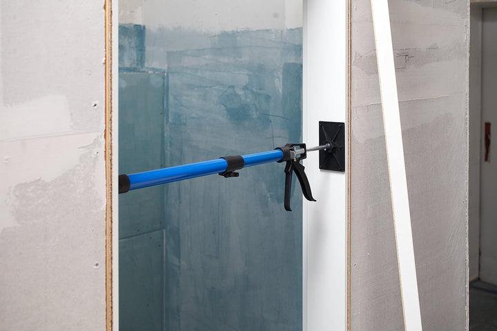 kwb Montage-Stütze bzw. Teleskop-Stütze ausziehbar 50 bis 115 cm - Ideal für Bau-Montagen und Tür-Za