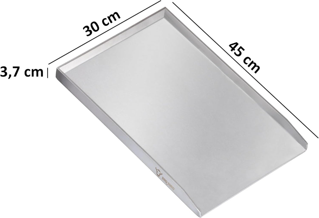BBQ-Toro Edelstahl Grillplatte | 30 x 45 cm | BBQ Plancha, Grillplancha | Rechteckig, Universal und