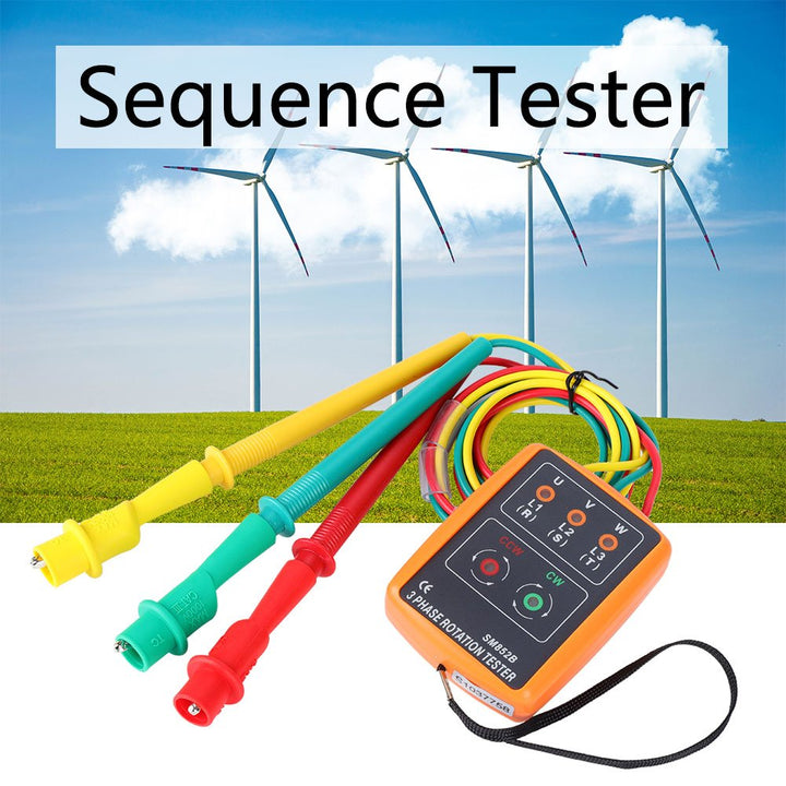 3 Phasen Rotationstester, SM-852B 60 V ~ 600 V Wechselstrom Sequenzreihenfolge Anzeige Tester 20 Hz-