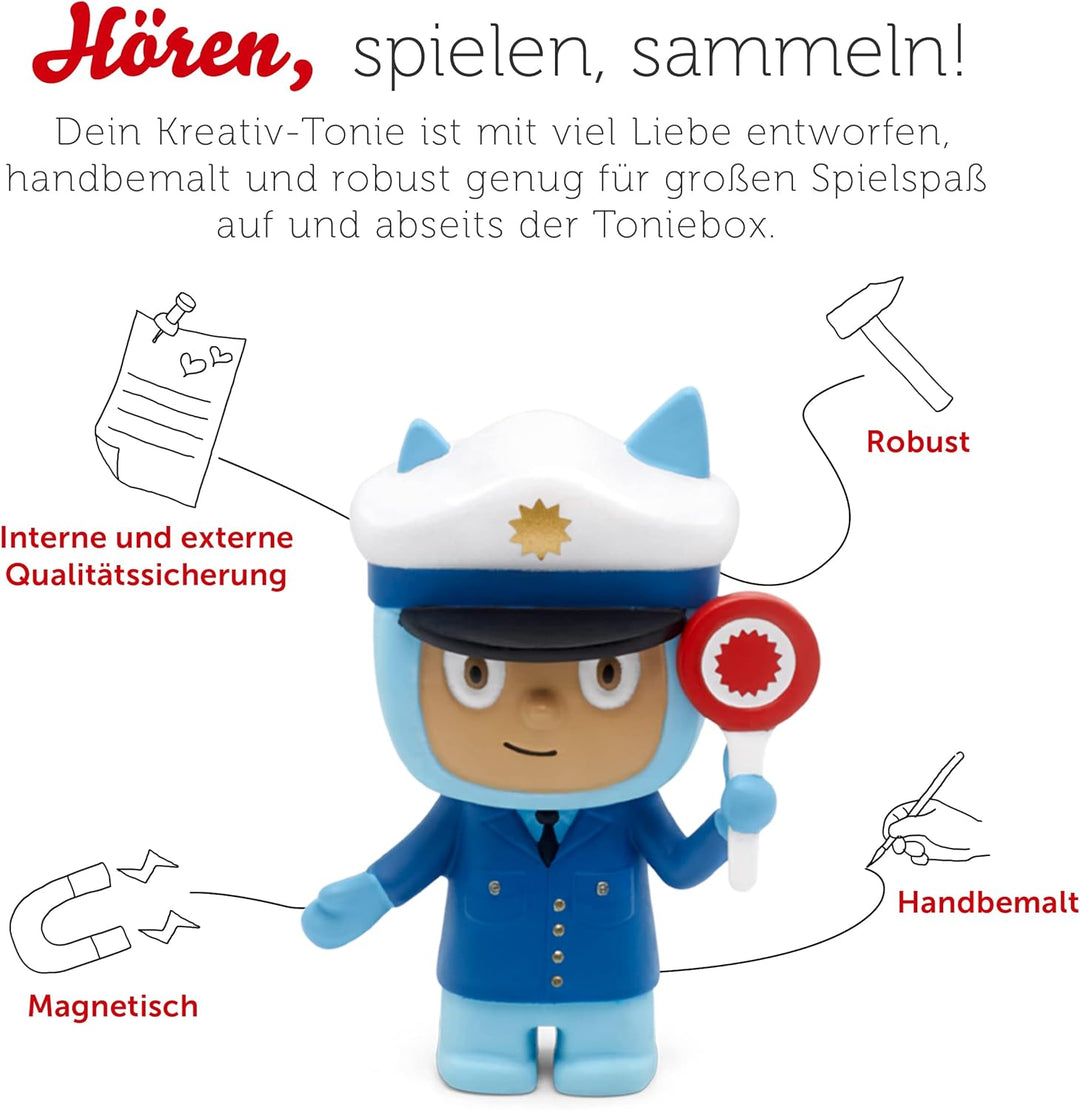 tonies Hörfigur für Toniebox, Kreativ Polizist, zum Selbstbespielen, 90 Minuten Speicher für eigene