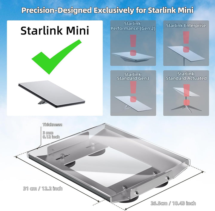 Joinfworld Starlink Mini Halterung mit Schutzhülle,Starlink Mini Zubehör | Langlebige,Saugnapfhalter
