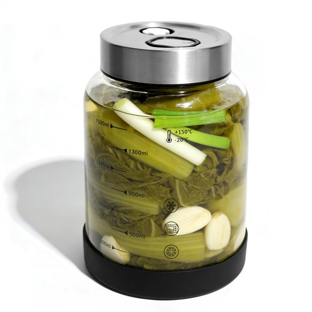 IIRC 1,5L Fermentierglas, Fermentiergläser mit Doppeltem Gärventil, Für Sauerkraut, Kimchi, Gurken u
