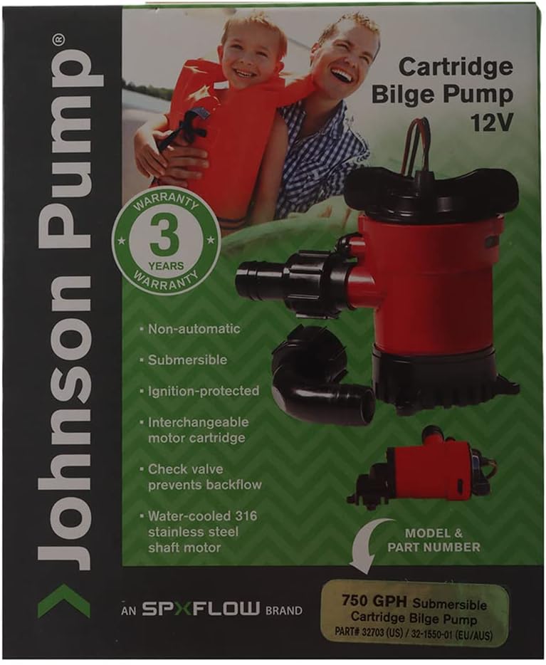 Bilgenpumpe tauchfähig 12 V - JOHNSON PUMP 50 l/min, 50 l/min
